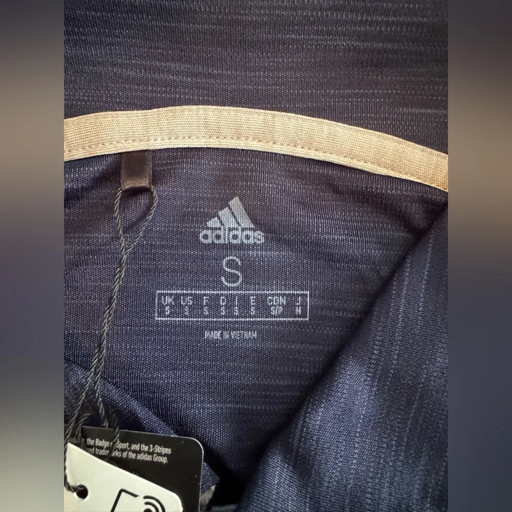 Adidas Men’s Navy and Light Gray Colorblock Golf Polo